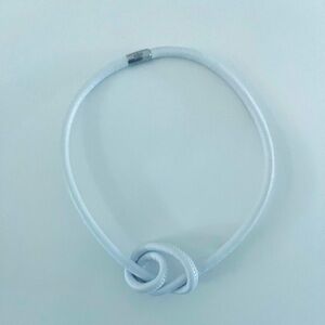 White Leather Fashion European Necklace With Jewelry Pouch.